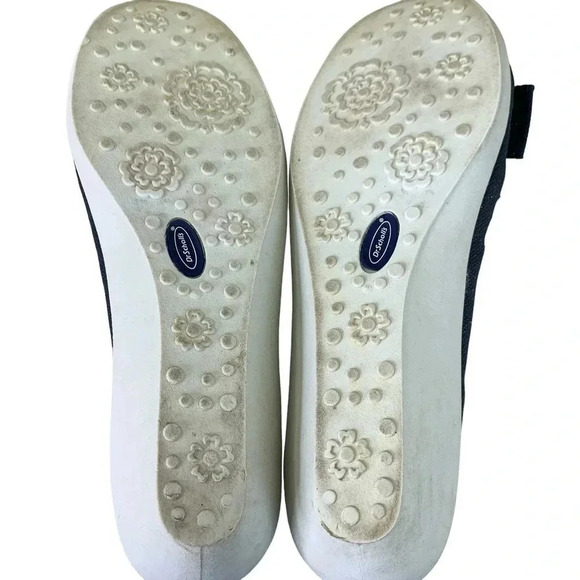 Dr. Scholl's Canvas Bow Tie Low Wedge Pump Slip On Shoes Size 10M Blue Glitters - Picture 10 of 16